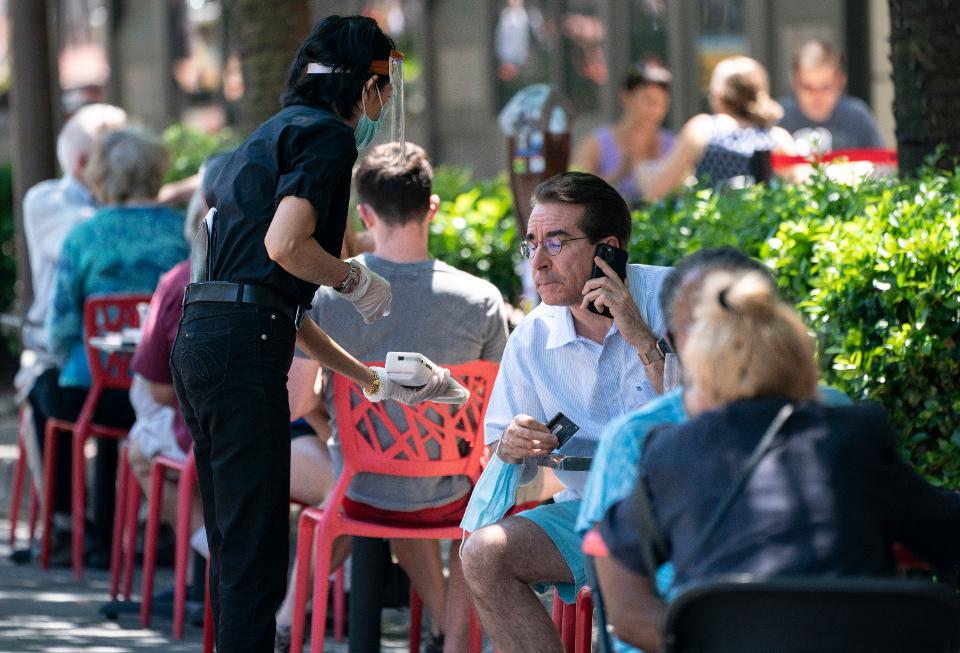 Streets Closed To Provide Space For Outdoor Dining In Bethesda During Pandemic