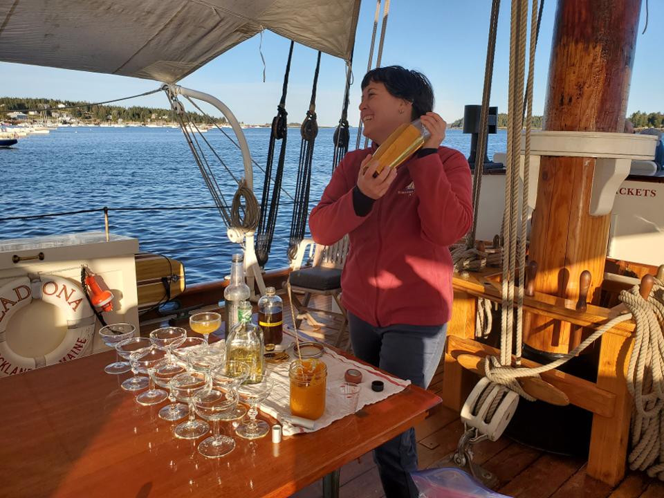 Cocktail expert Lara Nixon shakes a cocktail.