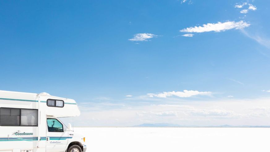 RV at Bonneville Salt Flats